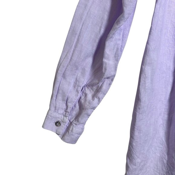 Eileen Fisher XS Handkerchief Organic Linen Shirt Wisteria Button Minimalist - Picture 9 of 11